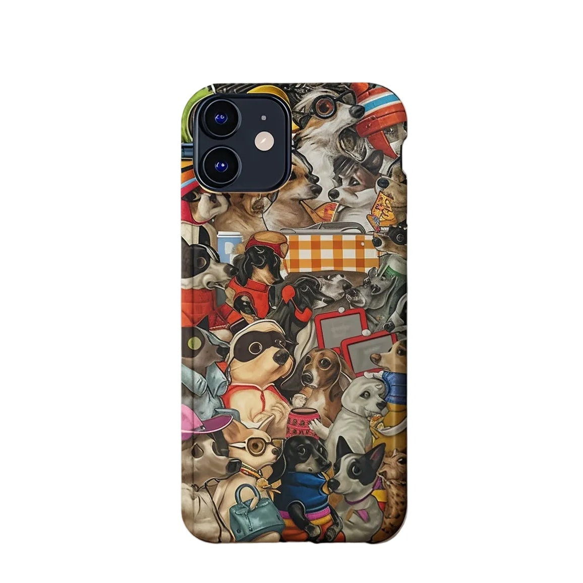 Mixed Dog Desenli İçi Kadifeli Telefon Kılıfı N123