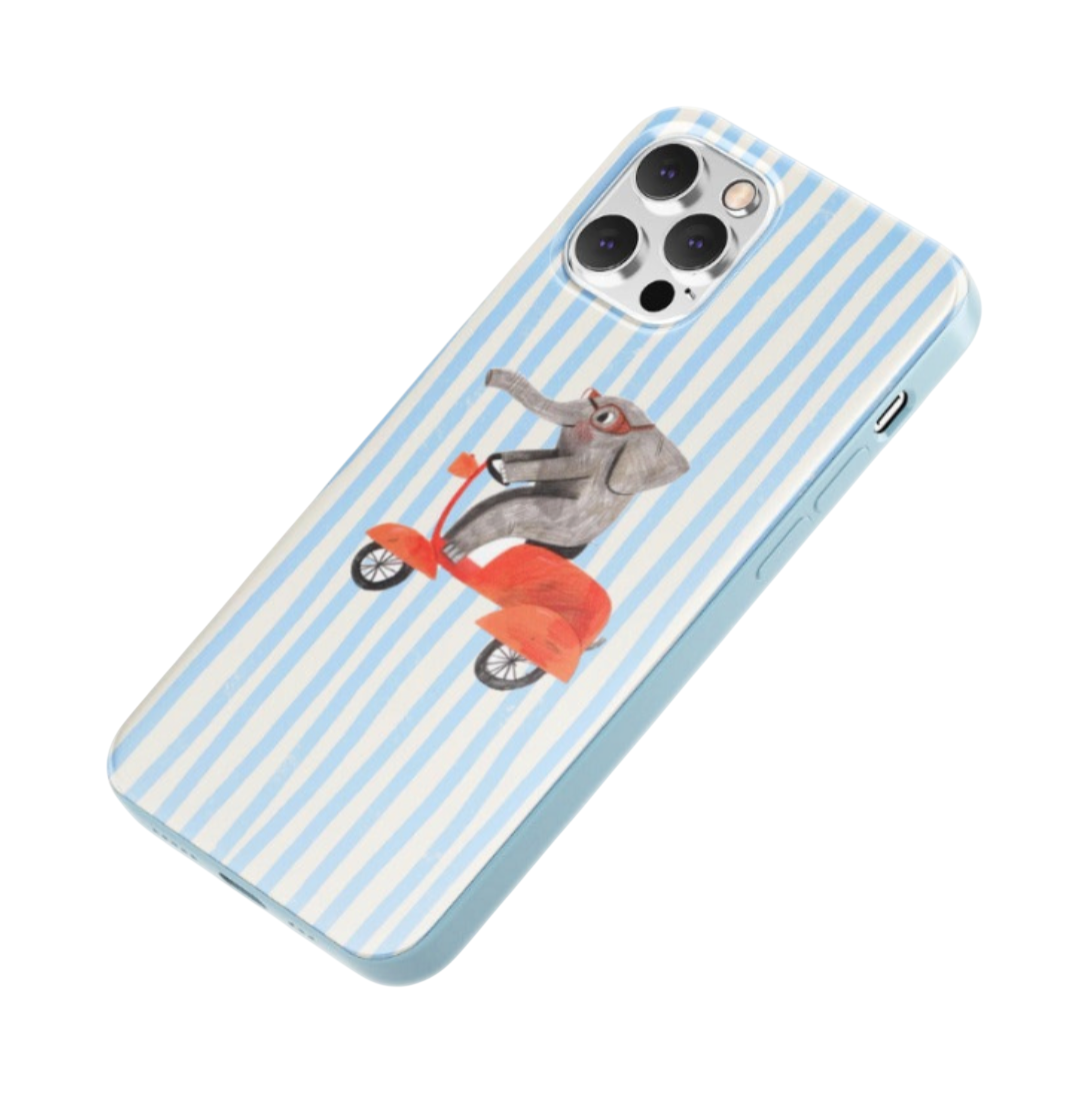 Motorized Elephant Desenli İçi Kadifeli Telefon Kılıfı N86