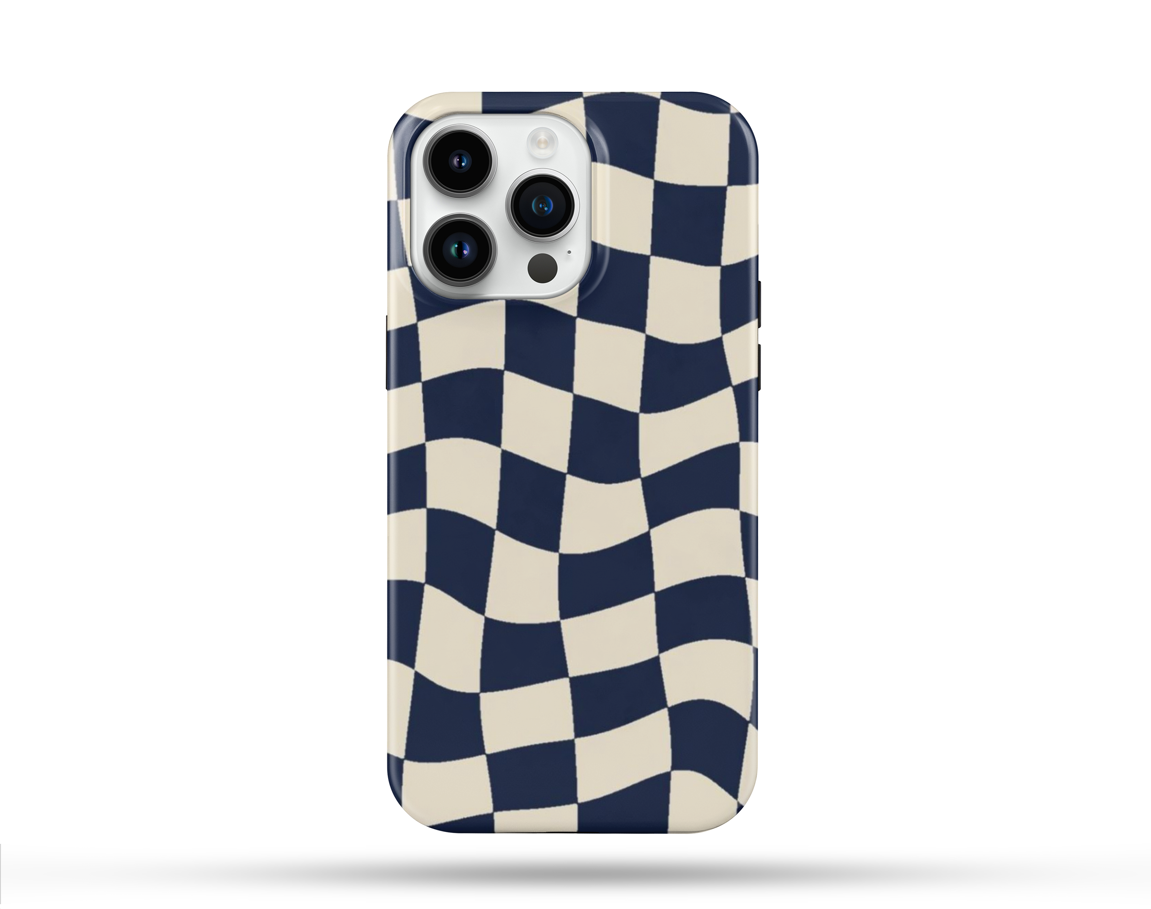 Wavy Lacivert Desenli İçi Kadifeli Telefon Kılıfı N139