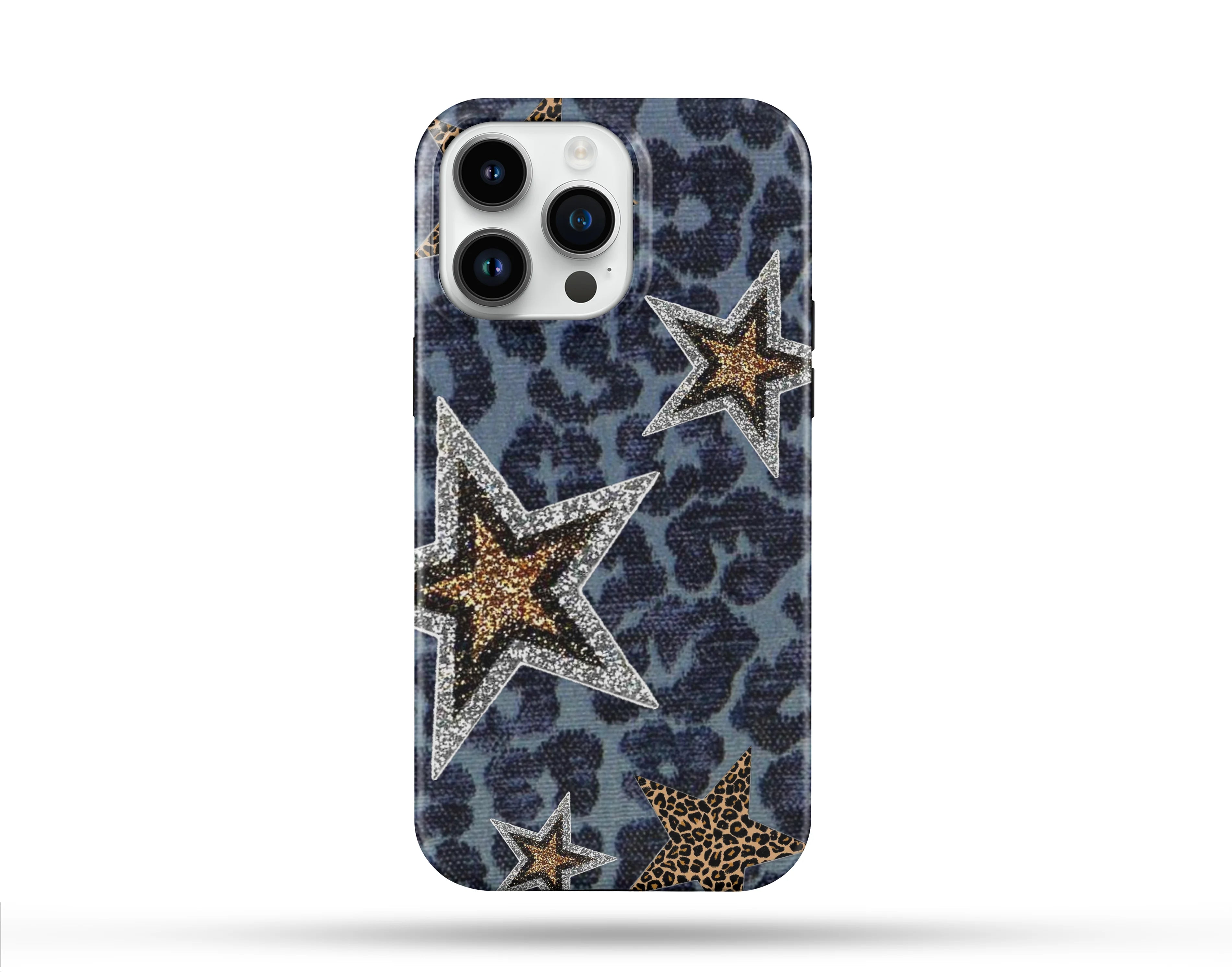 Yıldız Leopar Desenli İçi Kadifeli Telefon Kılıfı N160