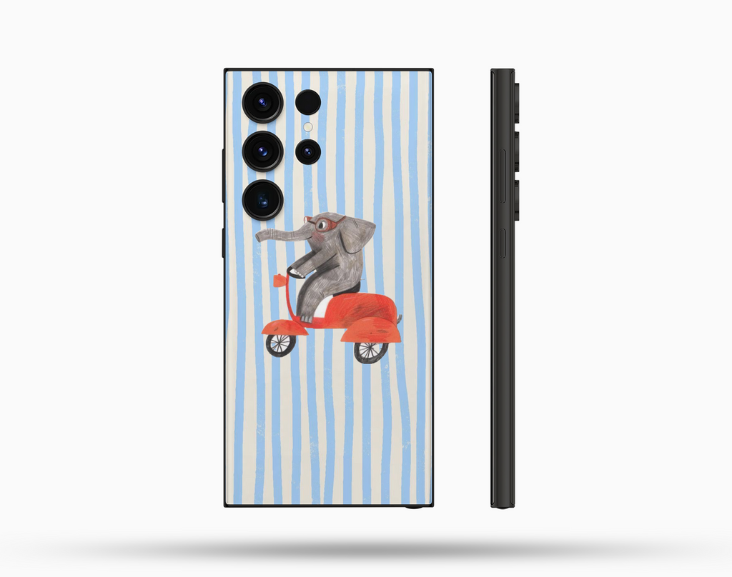 Motorized Elephant Desenli İçi Kadifeli Telefon Kılıfı N86