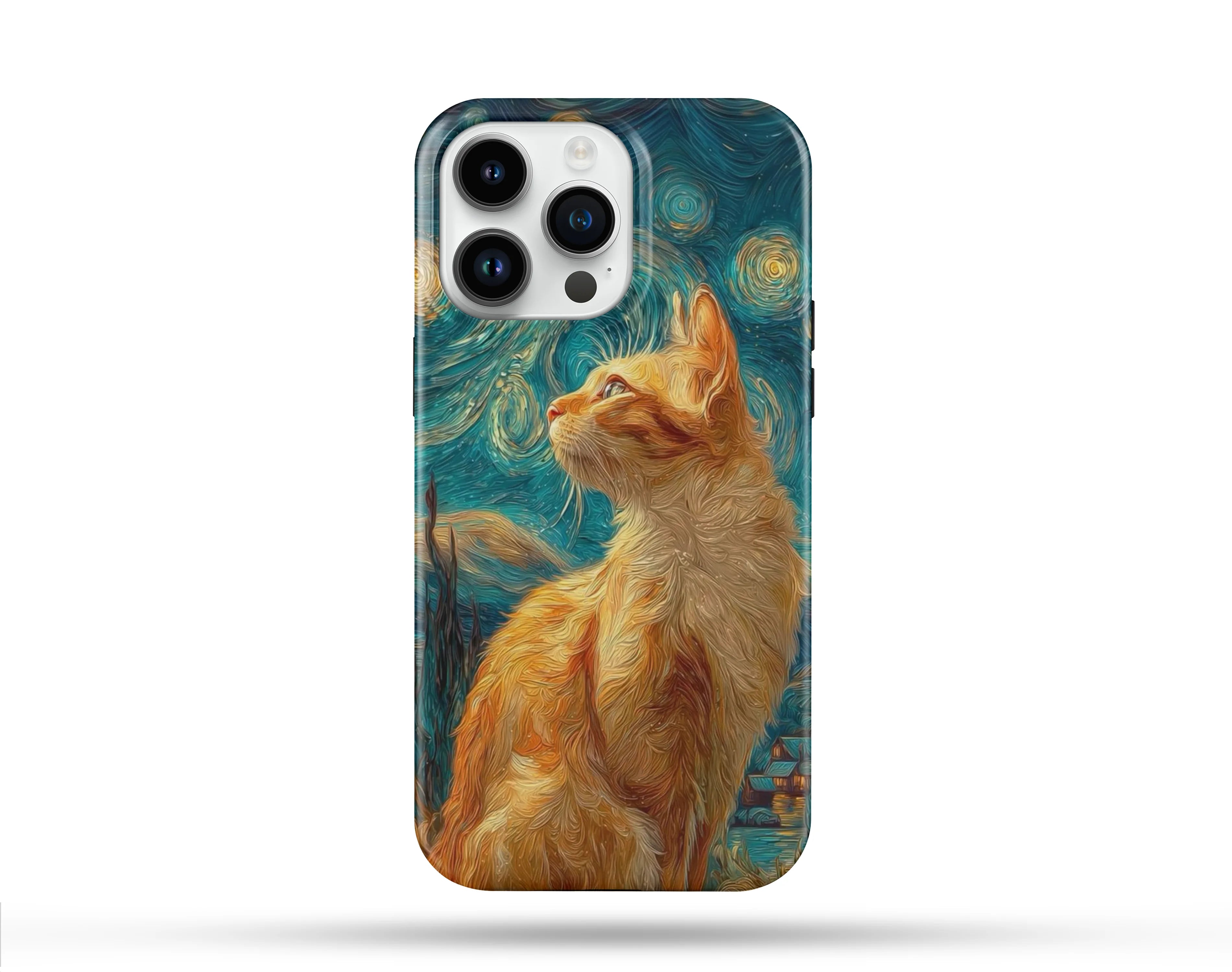 Yellow Cat Desenli İçi Kadifeli Telefon Kılıfı N112