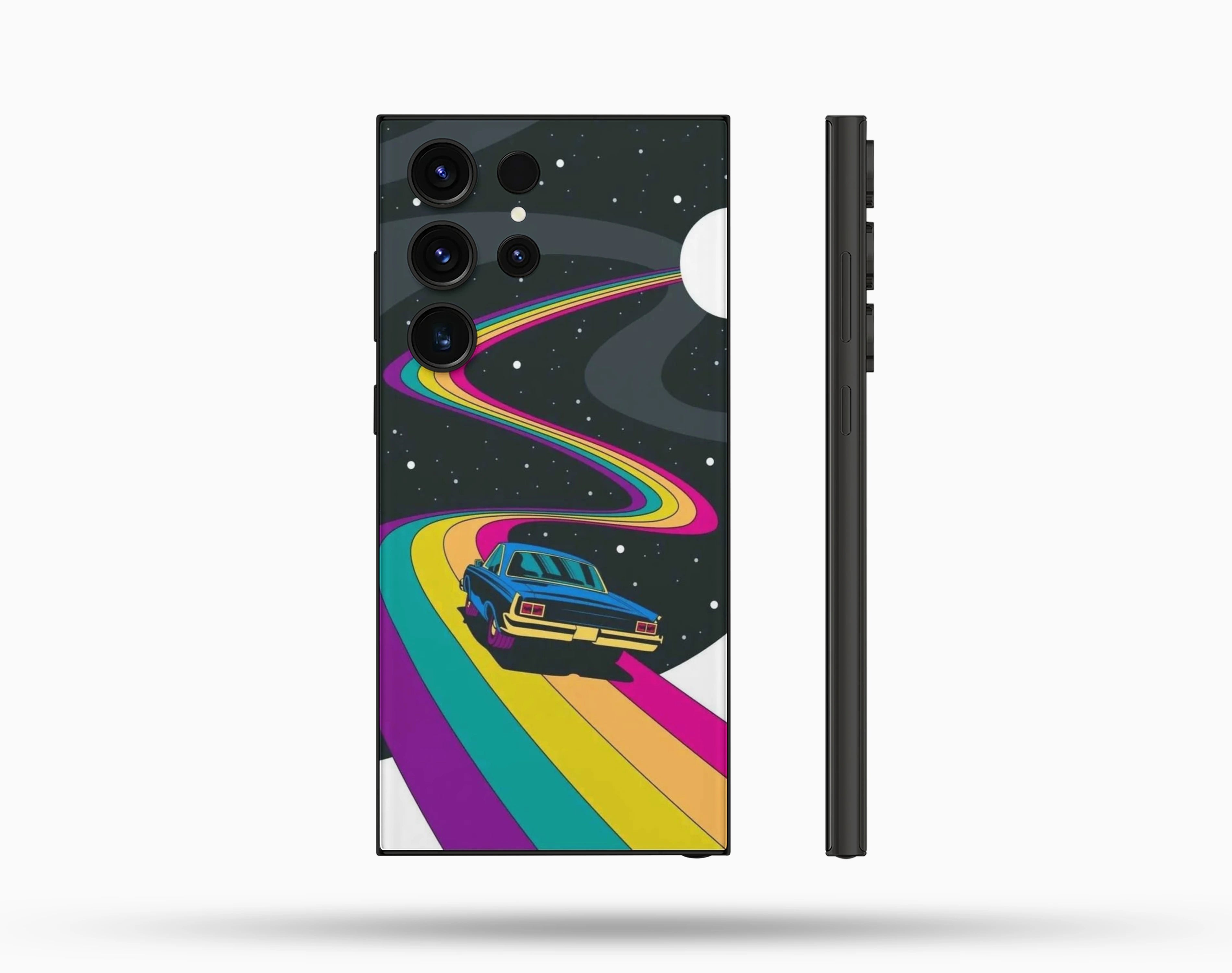 Car Desenli İçi Kadifeli Telefon Kılıfı N19