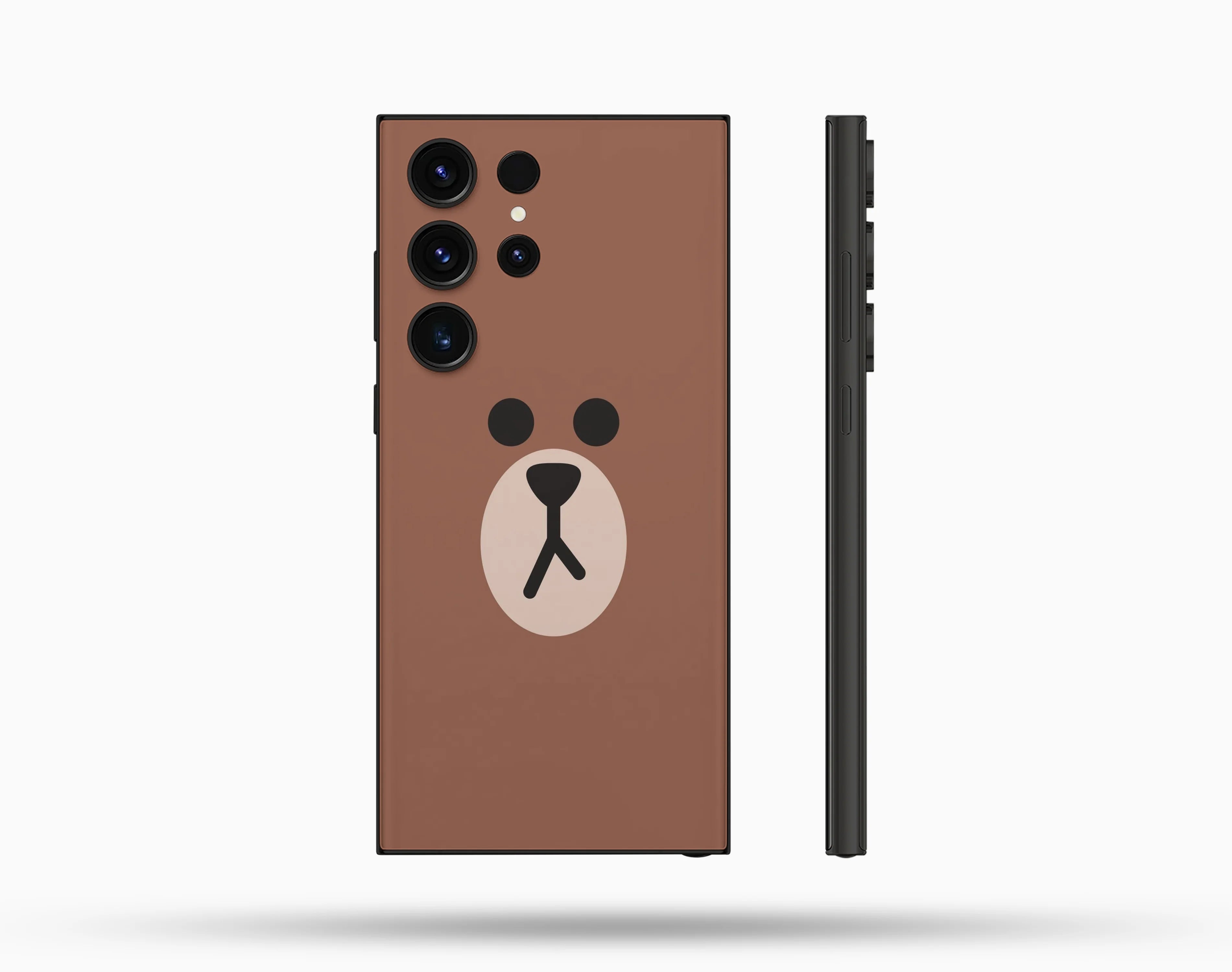 Ayı Suratı Desenli İçi Kadifeli Telefon Kılıfı N24