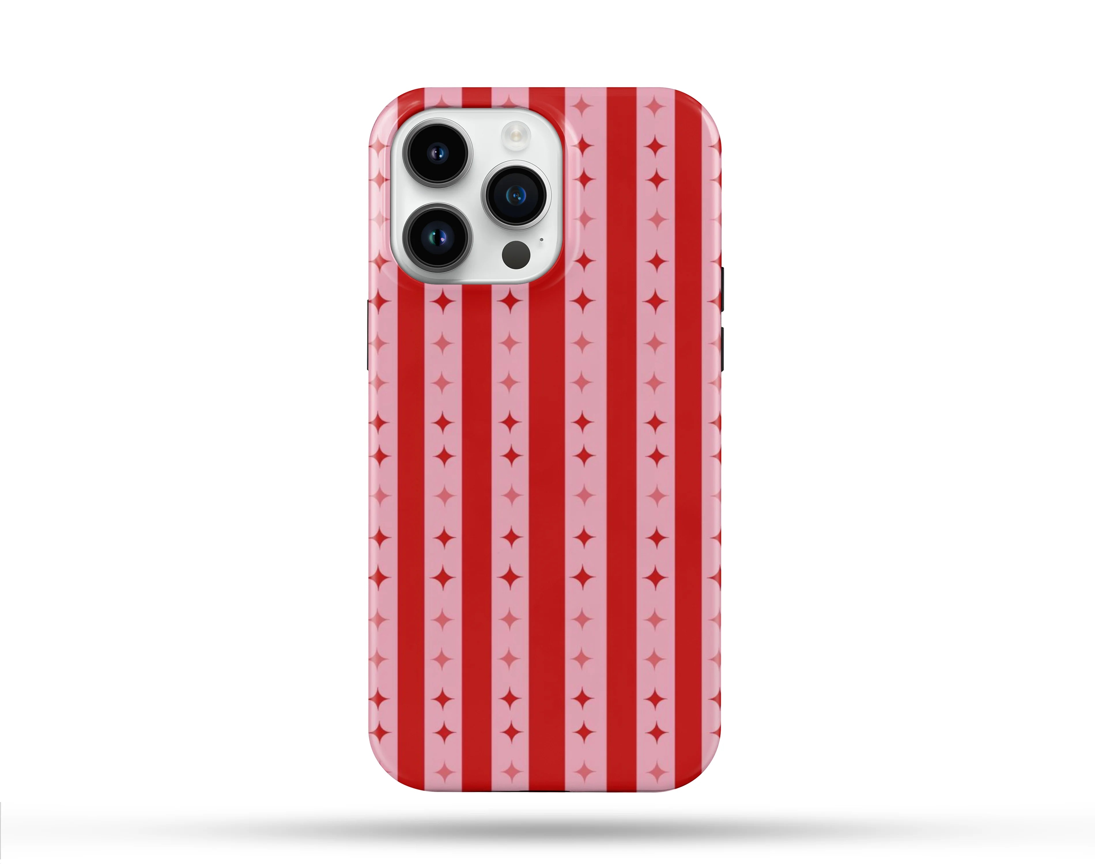 Motifli Kırmızı Desenli İçi Kadifeli Telefon Kılıfı N66