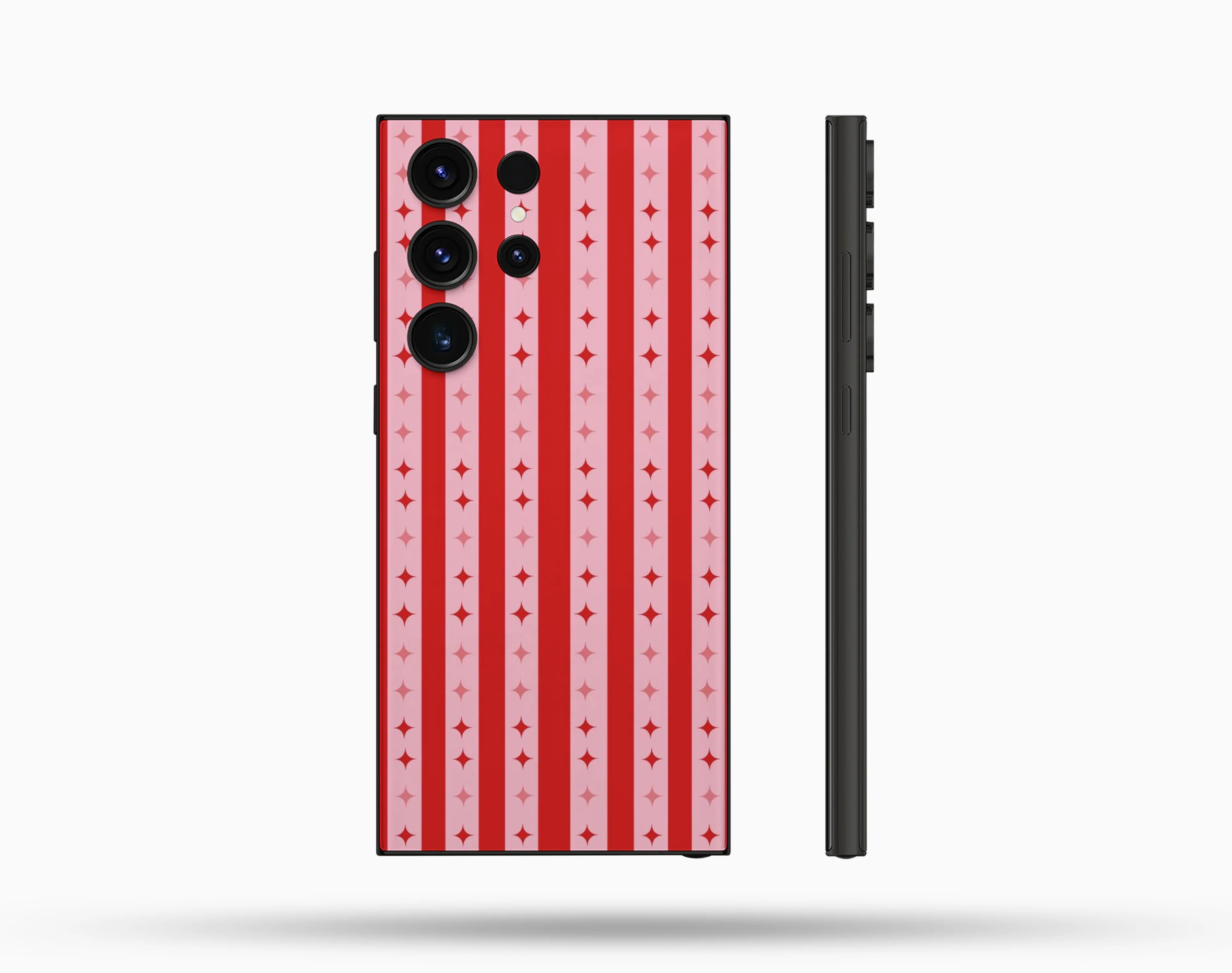 Motifli Kırmızı Desenli İçi Kadifeli Telefon Kılıfı N66