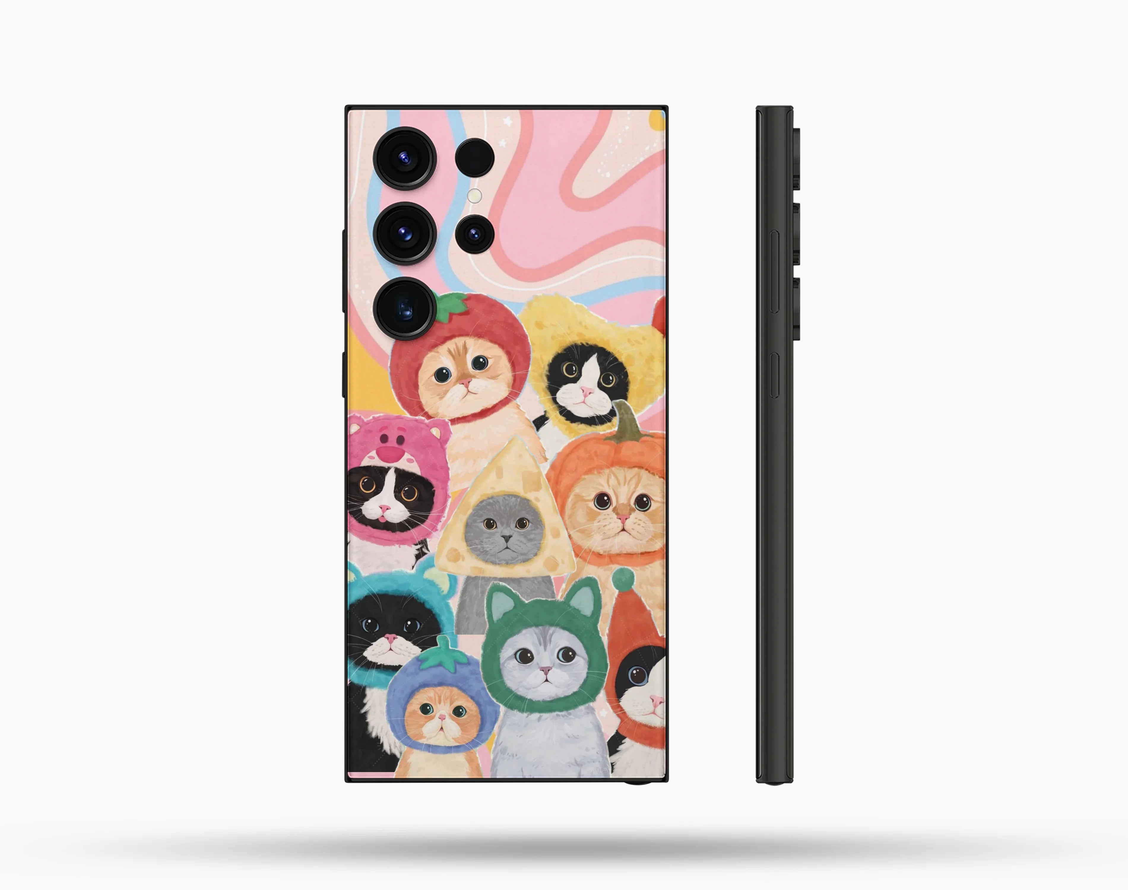 Cat Desenli İçi Kadifeli Telefon Kılıfı N84